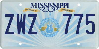 MS license plate ZWZ775