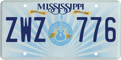 MS license plate ZWZ776