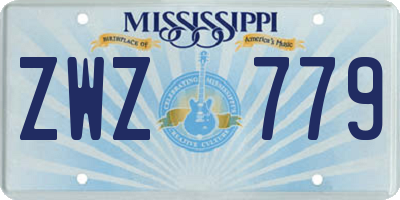MS license plate ZWZ779