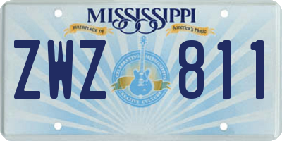 MS license plate ZWZ811