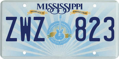 MS license plate ZWZ823