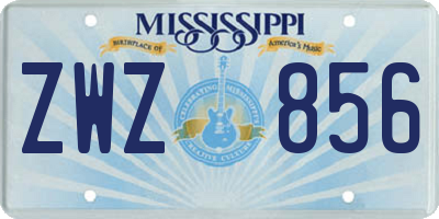MS license plate ZWZ856
