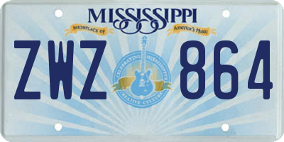 MS license plate ZWZ864