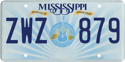 MS license plate ZWZ879