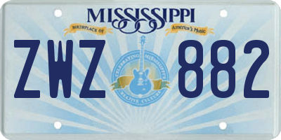MS license plate ZWZ882