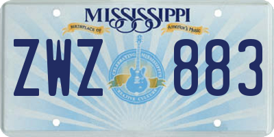 MS license plate ZWZ883
