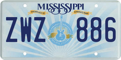 MS license plate ZWZ886
