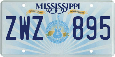 MS license plate ZWZ895