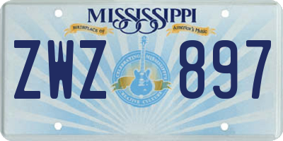 MS license plate ZWZ897