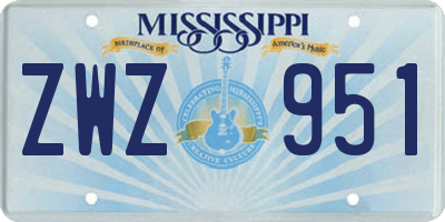 MS license plate ZWZ951
