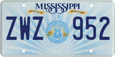MS license plate ZWZ952