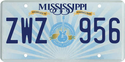MS license plate ZWZ956