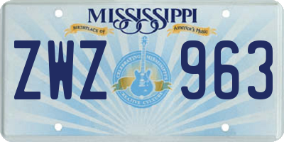 MS license plate ZWZ963