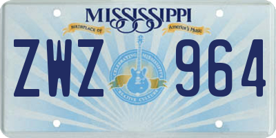 MS license plate ZWZ964