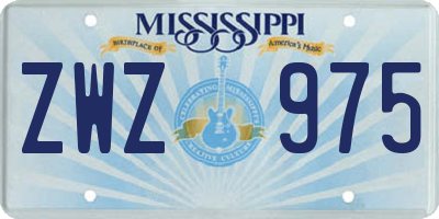 MS license plate ZWZ975