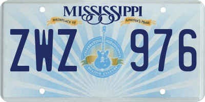 MS license plate ZWZ976