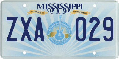 MS license plate ZXA029