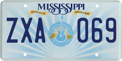 MS license plate ZXA069