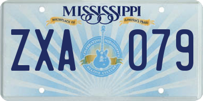 MS license plate ZXA079