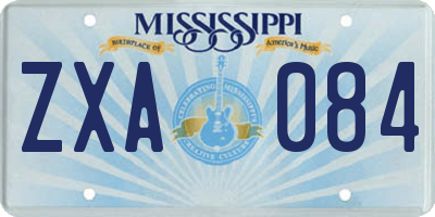 MS license plate ZXA084