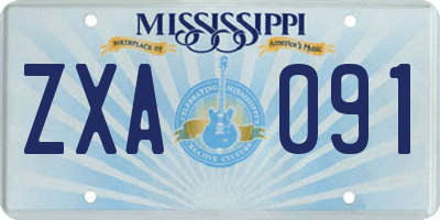 MS license plate ZXA091
