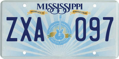 MS license plate ZXA097