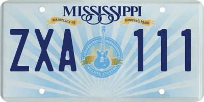 MS license plate ZXA111