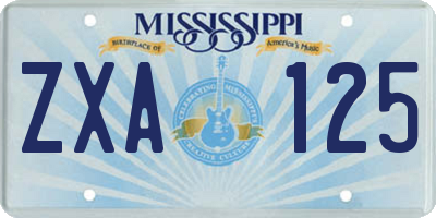 MS license plate ZXA125