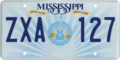 MS license plate ZXA127