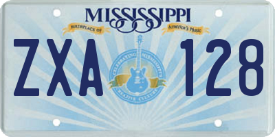 MS license plate ZXA128