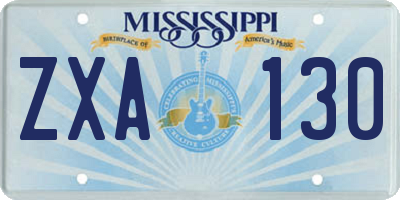 MS license plate ZXA130