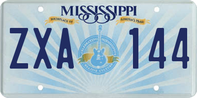 MS license plate ZXA144