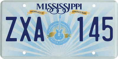 MS license plate ZXA145