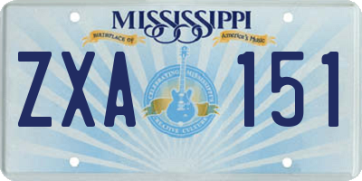 MS license plate ZXA151