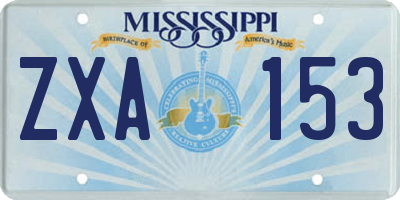 MS license plate ZXA153