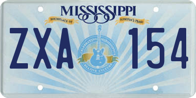 MS license plate ZXA154