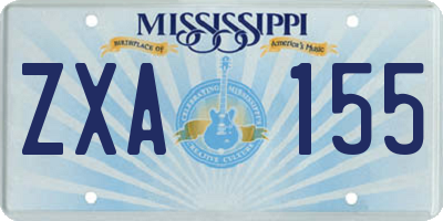 MS license plate ZXA155
