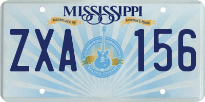 MS license plate ZXA156