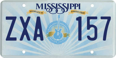 MS license plate ZXA157