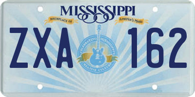 MS license plate ZXA162