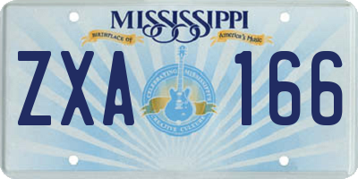 MS license plate ZXA166