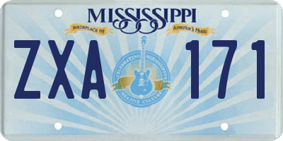 MS license plate ZXA171