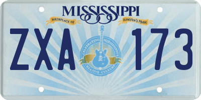 MS license plate ZXA173