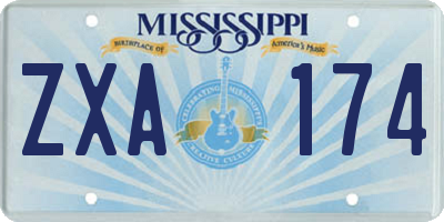MS license plate ZXA174