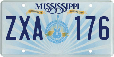 MS license plate ZXA176