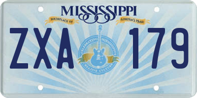 MS license plate ZXA179