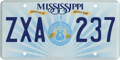 MS license plate ZXA237