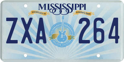MS license plate ZXA264