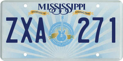 MS license plate ZXA271