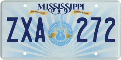 MS license plate ZXA272